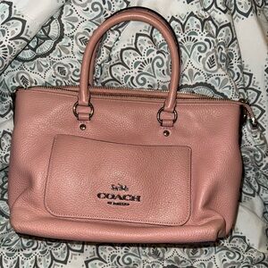 Coach G0973-f13674 Pink Signature Logo Canvas Satchel Purse Bag Handbag W wallet